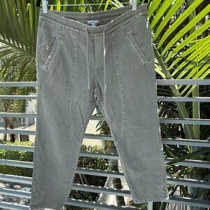 James Perse Relaxed Twill Crop Pants Sze 3 - L/XL Drawstring Khaki